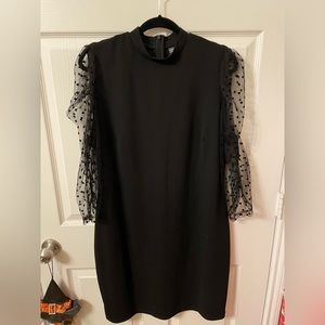 Black Heart Sheer Sleeve Dress